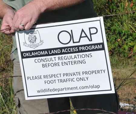 Oklahoma Land Access Program Sign