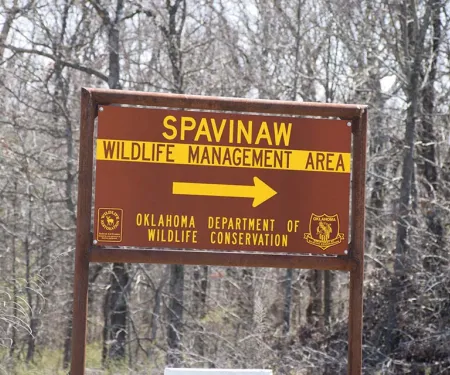Spavinaw WMA sign.