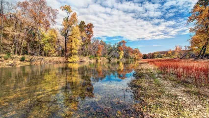 Barren Fork Creek in Oklahoma in the fall.