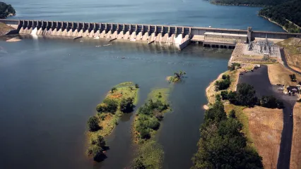 Fort Gibson Lake/Dam.  USACE