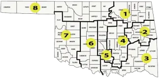 Oklahoma Wildlife Commission District Map