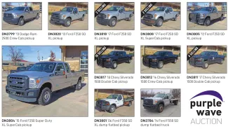 Images of mutliple vehicles available for auction.