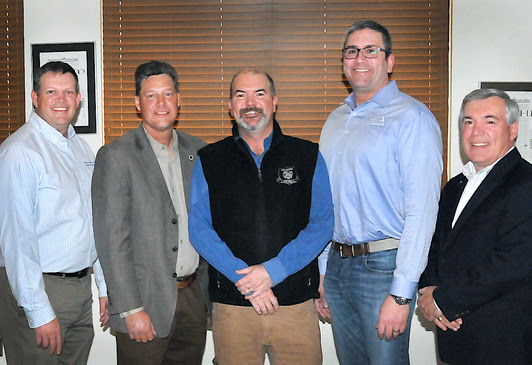 Recognizing the partnership between the Oklahoma Department of Wildlife Conservation and the Archery Trade Assocation are, from left, Colin Berg, ODWC Education Supervisor; Nels Rodefeld, ODWC Information and Education Division Chief; J.D. Strong, ODWC Director; Matt Kormann, ATA President and CEO; and Dan Forster, ATA Vice President.