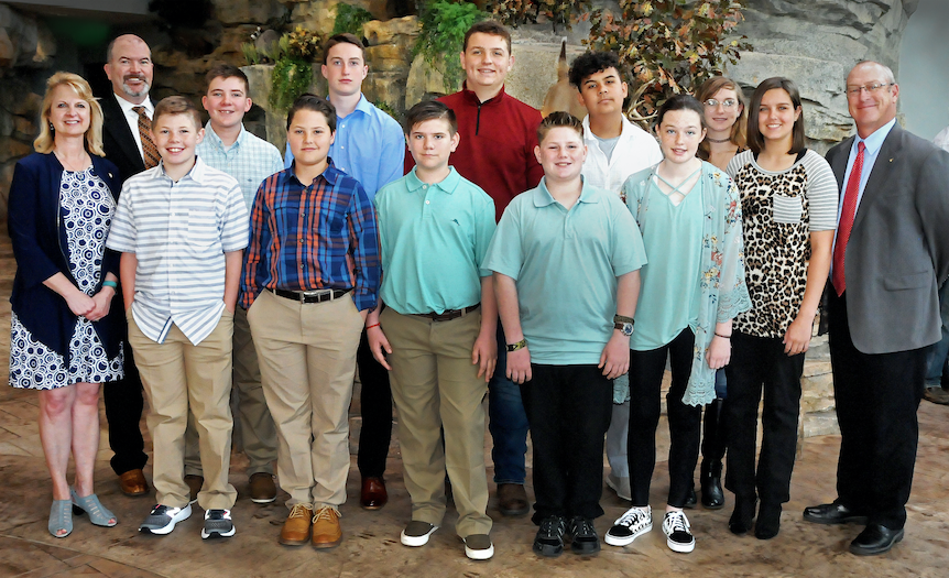 Recognized at May's Wildlife Conservation Commission meeting was the Junior Division 2019 State Champion shooting sports team from Chisholm Junior High; names are listed at the end of this release. (Don P. Brown/ODWC)