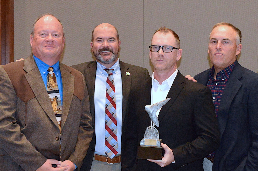 2018 Fisheries Professional of the Year: Ken Cunningham, Assistant Chief-Fisheries; J.D. Strong, Director; Jason Schooley, Senior Biologist; Wade Free, Assistant Director.