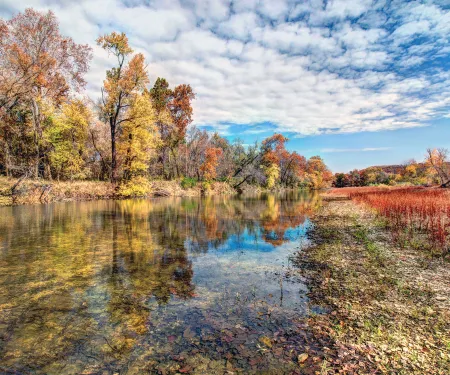 Barren Fork Creek in Oklahoma in the fall.