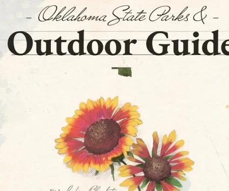 Oklahoma State Parks & Outdoor Guide cover with flowers.