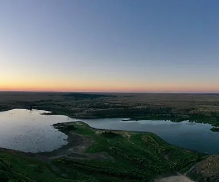 Overview of Carl Etling with sunset.