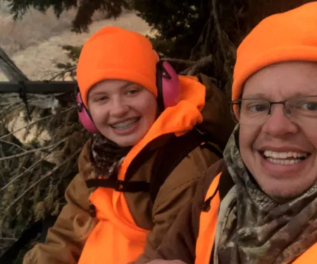 Kate Myers, along with father, Mike Myers, wait for a chance to harvest a doe during the 2020 holiday antlerless deer gun season.