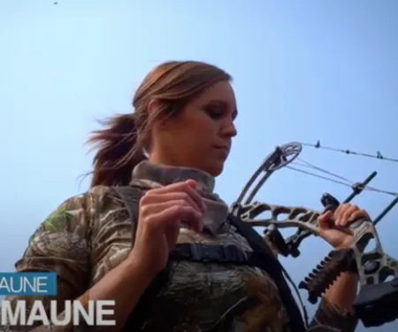 Tess Maune with bow.