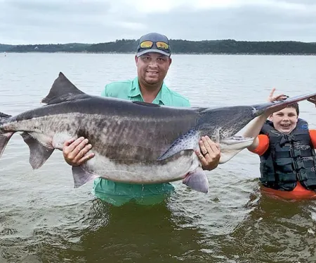Former world record paddlefish held by Cory James Watters.
