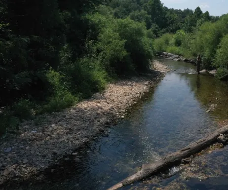 Microfishing with Colby at Illinois River.  Photo by Darrin Hill