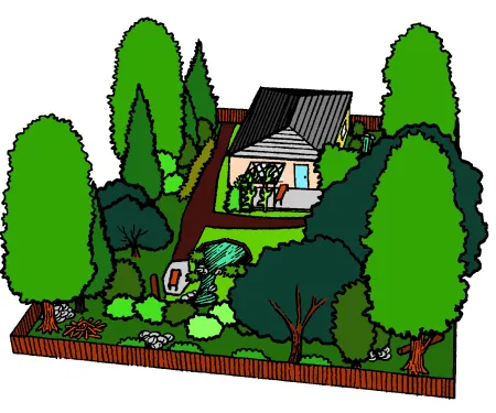 A graphic showing landscaping plans for wildlife