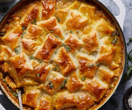 A photo of chicken pot pie.