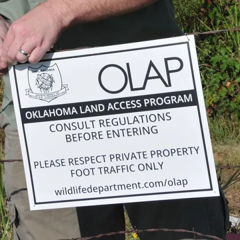 Oklahoma Land Access Program Sign