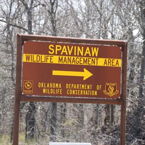 Spavinaw WMA sign.