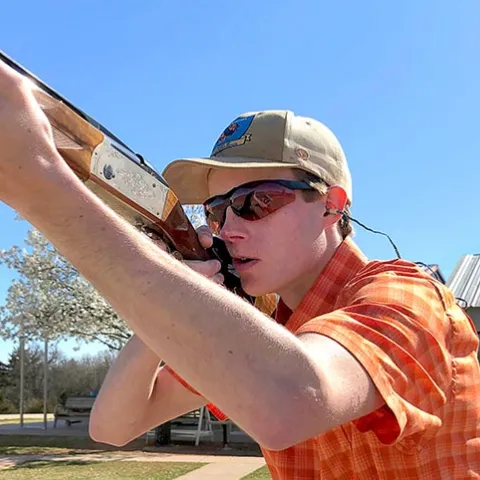 Adam Dryer legendary ODWC intern shows off how to shoot a shotgun.