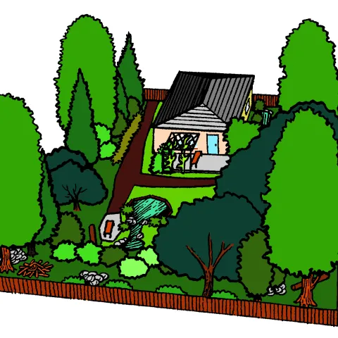A graphic showing landscaping plans for wildlife