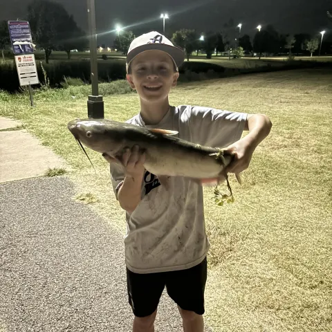 Braxton holding a Channel Catfish from a "Close to Home" Pond! 