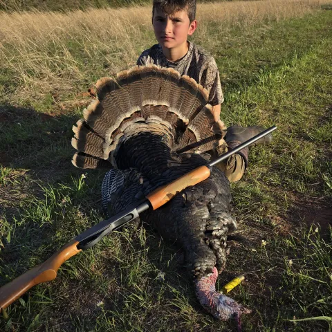 boy with turkey