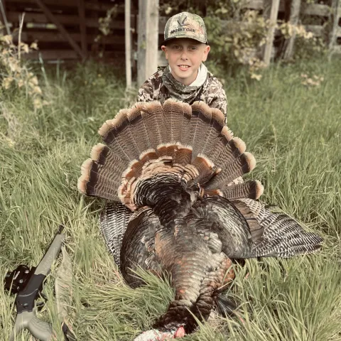 boy with turkey