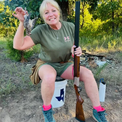 woman with first dove