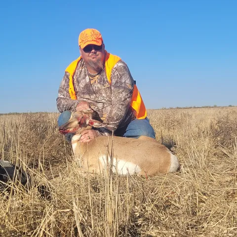 man with pronghorn