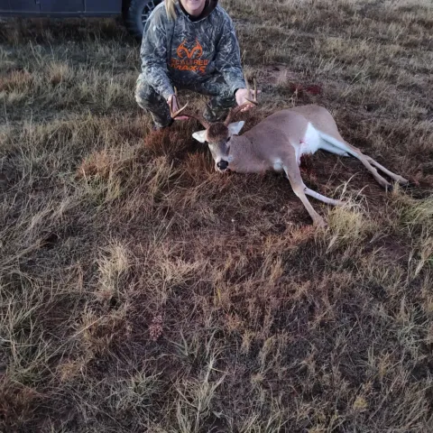 woman with buck