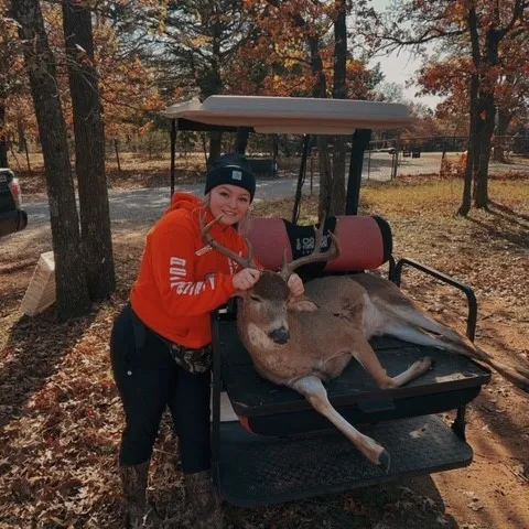 person with deer