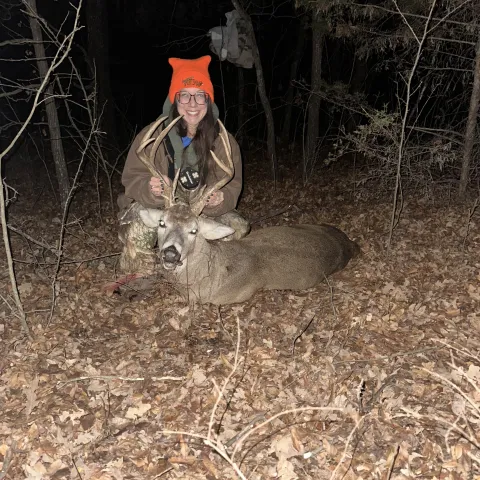 woman with buck