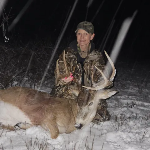 woman with buck