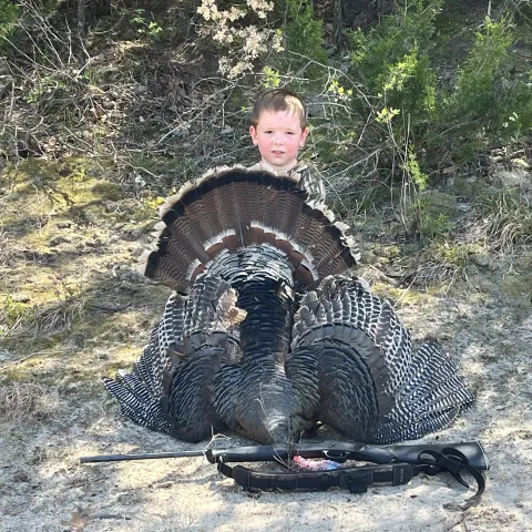 boy with turkey