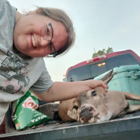 Dusty Kays with their harvested Oklahoma whitetail deer.