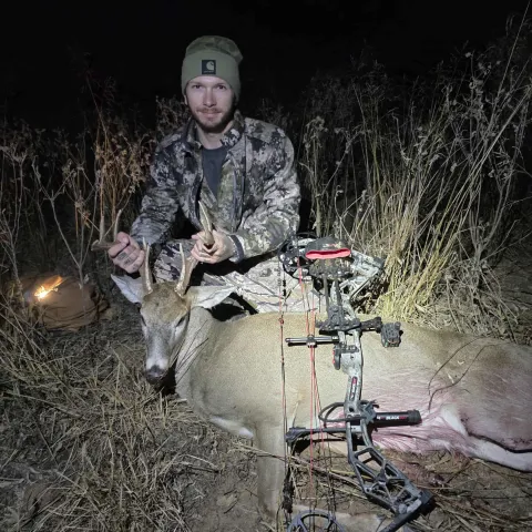 Andrew Ferguson with his harvested Oklahoma White-Tailed Deer