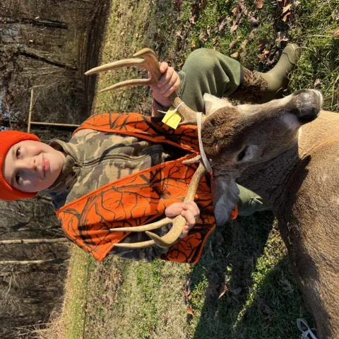 Benjamin Mcvay with his harvested Oklahoma White-Tailed Deer