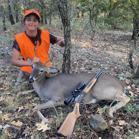 Bo B with his harvested Oklahoma White-Tailed Deer