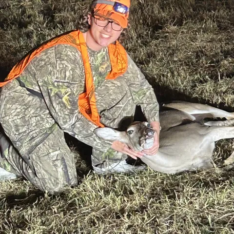 Mike Pearson with his harvested Oklahoma White-Tailed Deer
