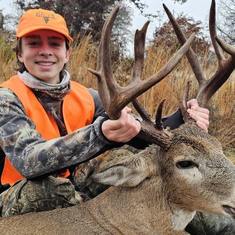 Cort Walthall with his harvested Oklahoma White-Tailed Deer