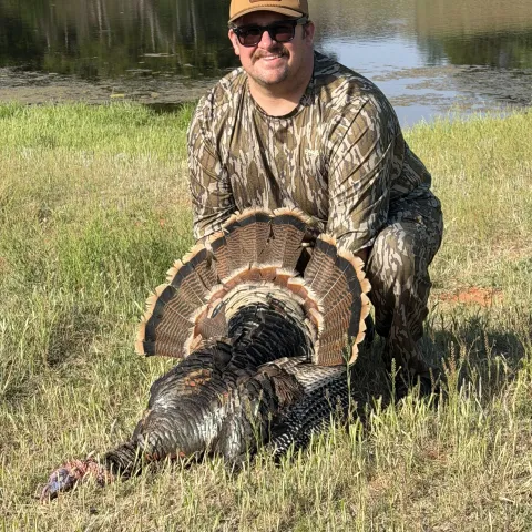 Tyler Mashburn with his first harvested Oklahoma Wild Turkey