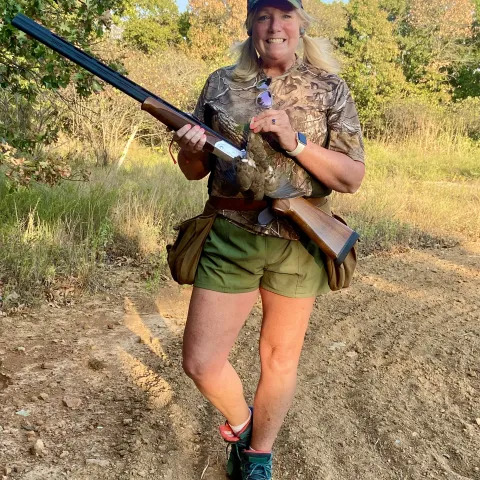 Jennifer Rupe with her harvested Oklahoma Dove.