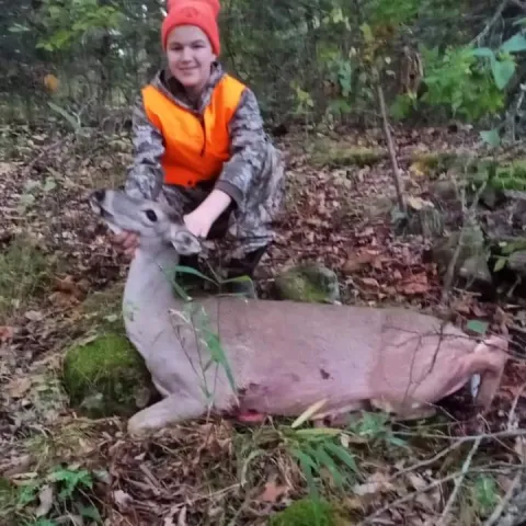 Keagan Kaml with his first harvested deer 2023