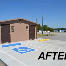 Restroom after boating access improvements.