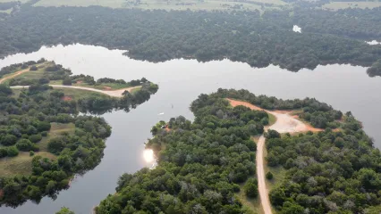 Overhead view of American Horse Lake.