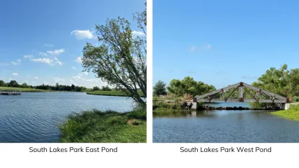 Collage of South Lakes Ponds, East and West
