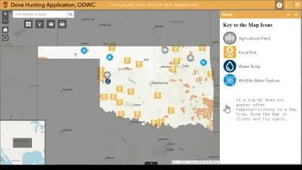 A screenshot of the ArcGIS Dove Field Map