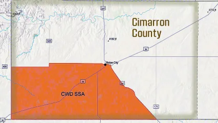Cimarron County SSA map Feb 2026