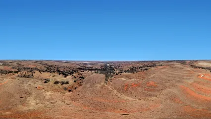 A drone shot of Black Kettle WMA showing rolling hills and plains.