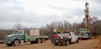 The first production water well for the Cleveland County Rural Water District #1 was drilled in February 2018 on Lexington Wildlife Management Area. (Courtesy CCRWD1)