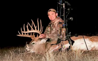 Guner Womack, 18, of Morrision, took this monster buck in Pawnee County with a bow earlier this year. Record trophy bucks could be in the cards for Oklahoma's 2019 deer gun hunting season, which opens Saturday, Nov. 23. (Via Facebook)