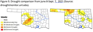 2021 Quail Figure 9. Drought comparison from June 8 - Sept. 7, 2021 (source: droughtmonitor.unl.edu).